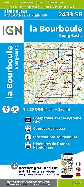IGN - 2433 SB LA BOURBOULE 1 25 000
