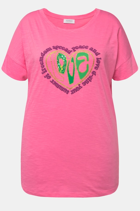 T-Shirt, oversized, LOVE Motiv, Halbarm