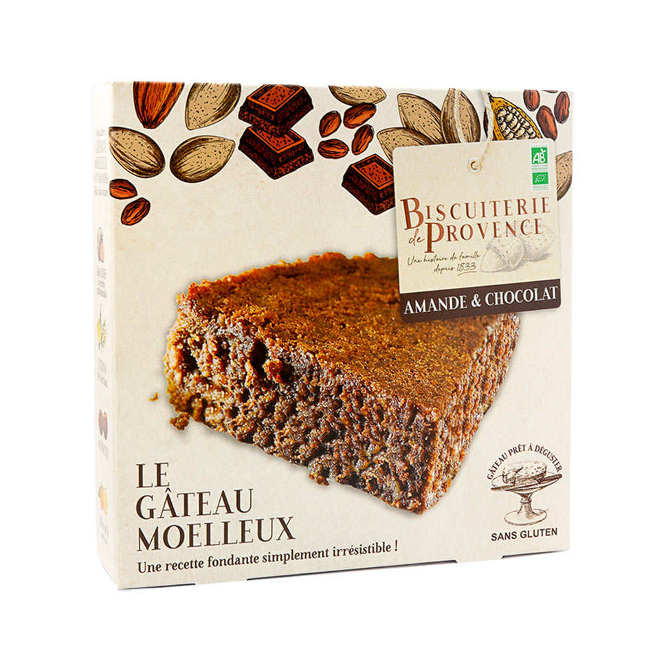 Gâteau moelleux aux amandes et chocolat – Bio sans gluten