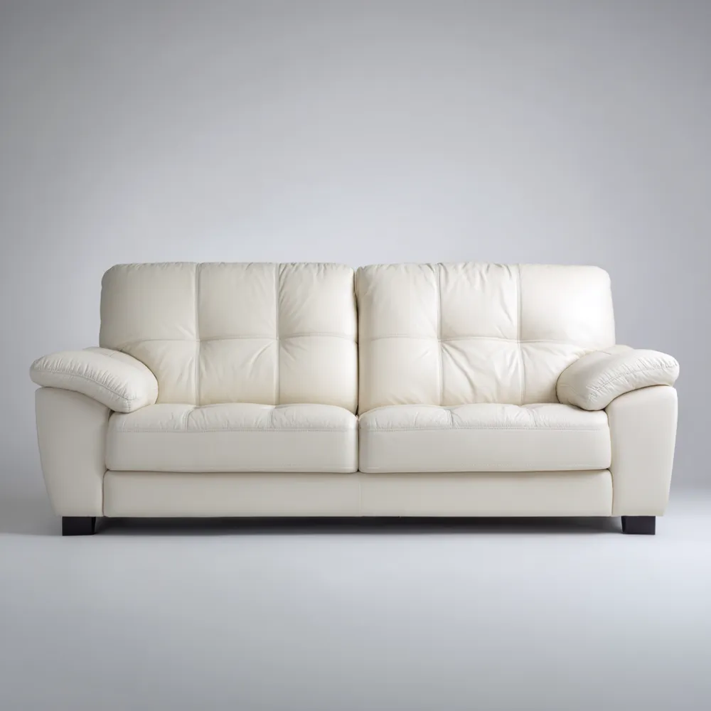 2-Sitzer-Sofa Leder Cremeweiß – Klassisches Design 200x90x85 cm