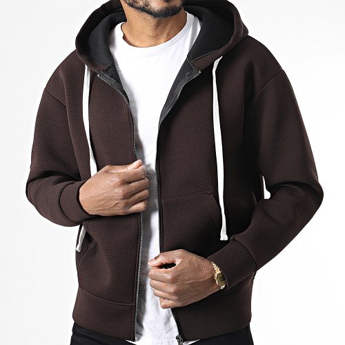 Veste Zippée Capuche UY912 Marron