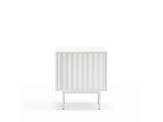 Sierra - Table de chevet 1 porte 2 tiroirs en bois : Couleur - Blanc