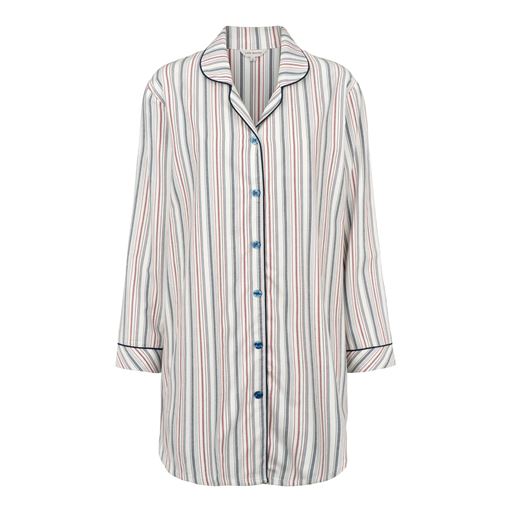 Lady Avenue Bamboo Flannel Natskjorte, Blue/Red Stripes, XXL