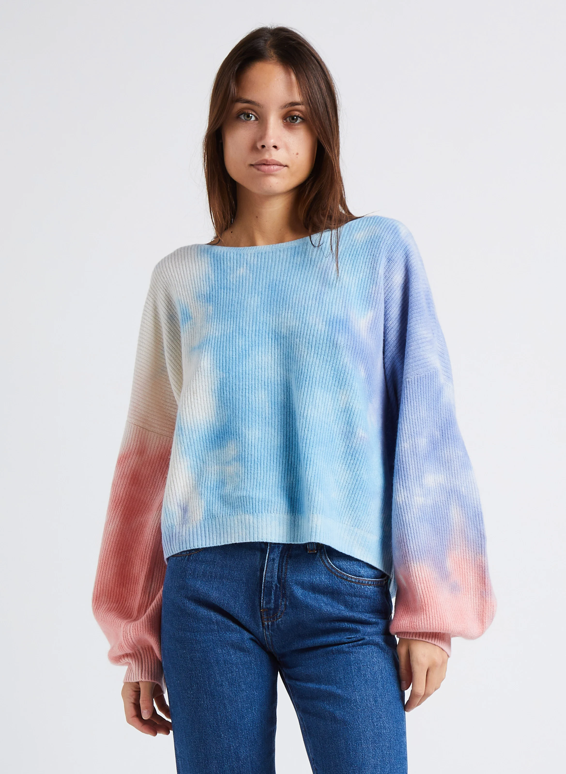 SCOTTIE - Pull droit col rond en cachemire | Multicolore