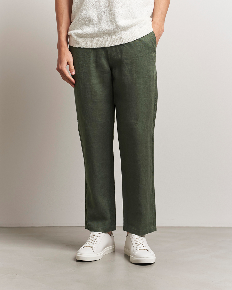 Samsøe Samsøe Jabari Linen Drawstring Trousers Climbing Ivy
