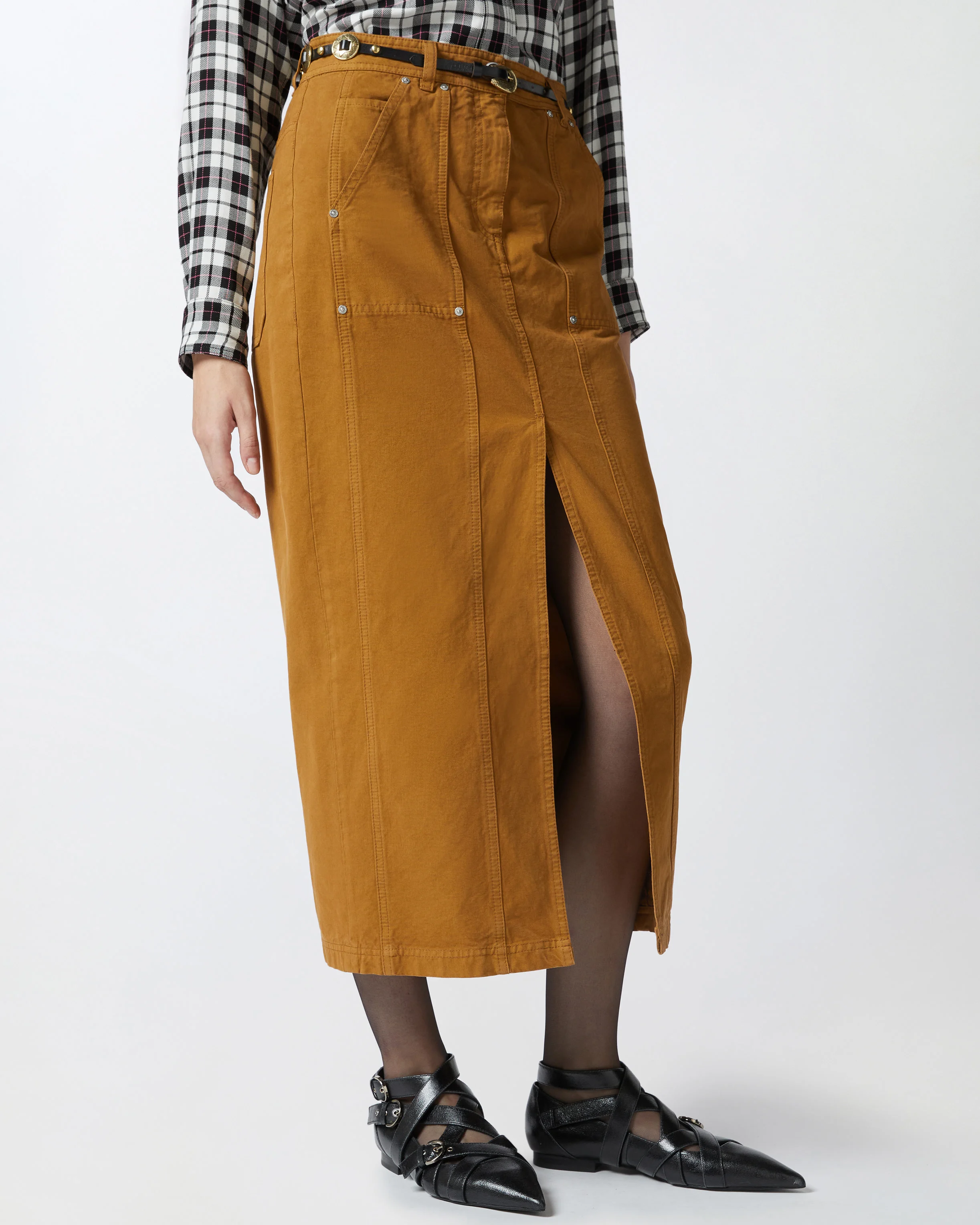 Jupe longue workwear | Orange