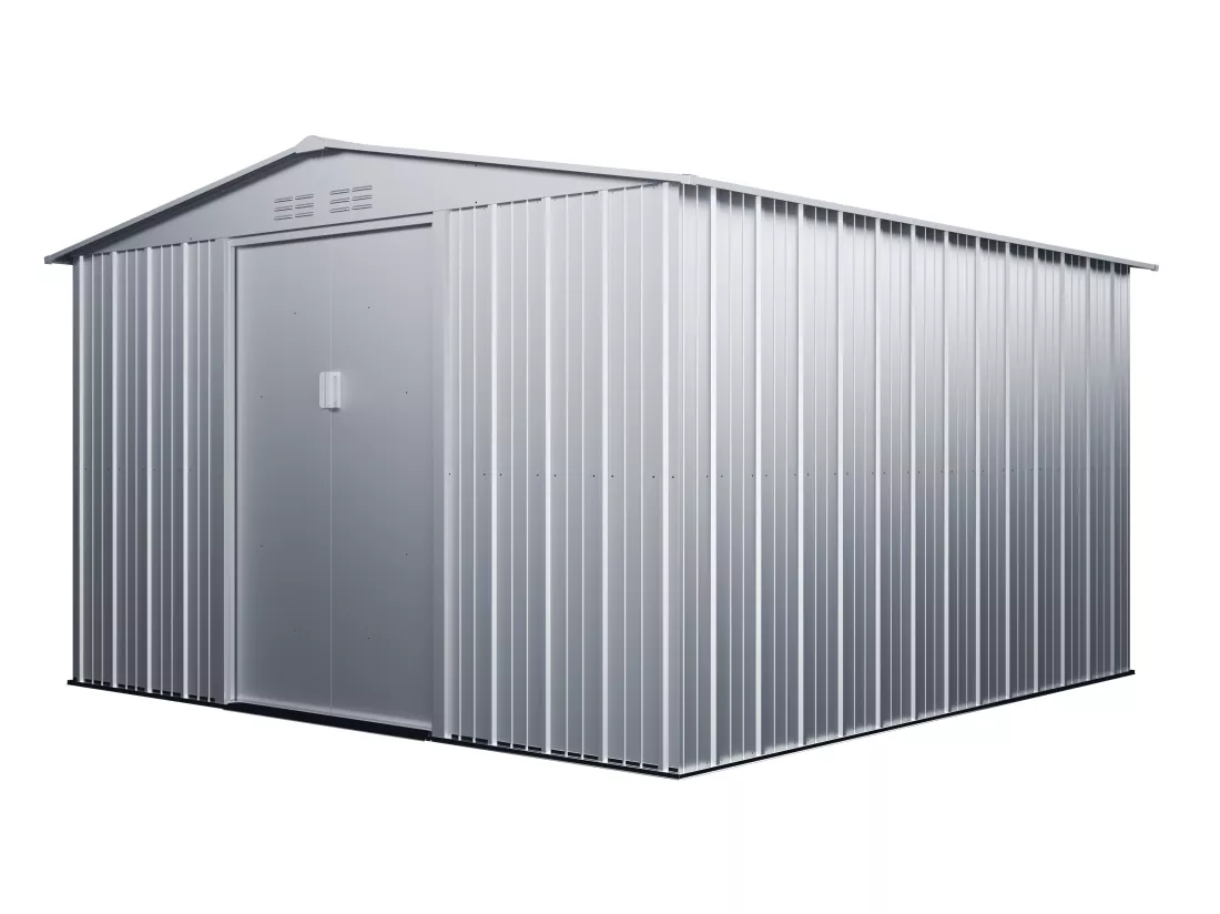 Abri de jardin métal en acier galvanisé gris 12.02 m² LINUS