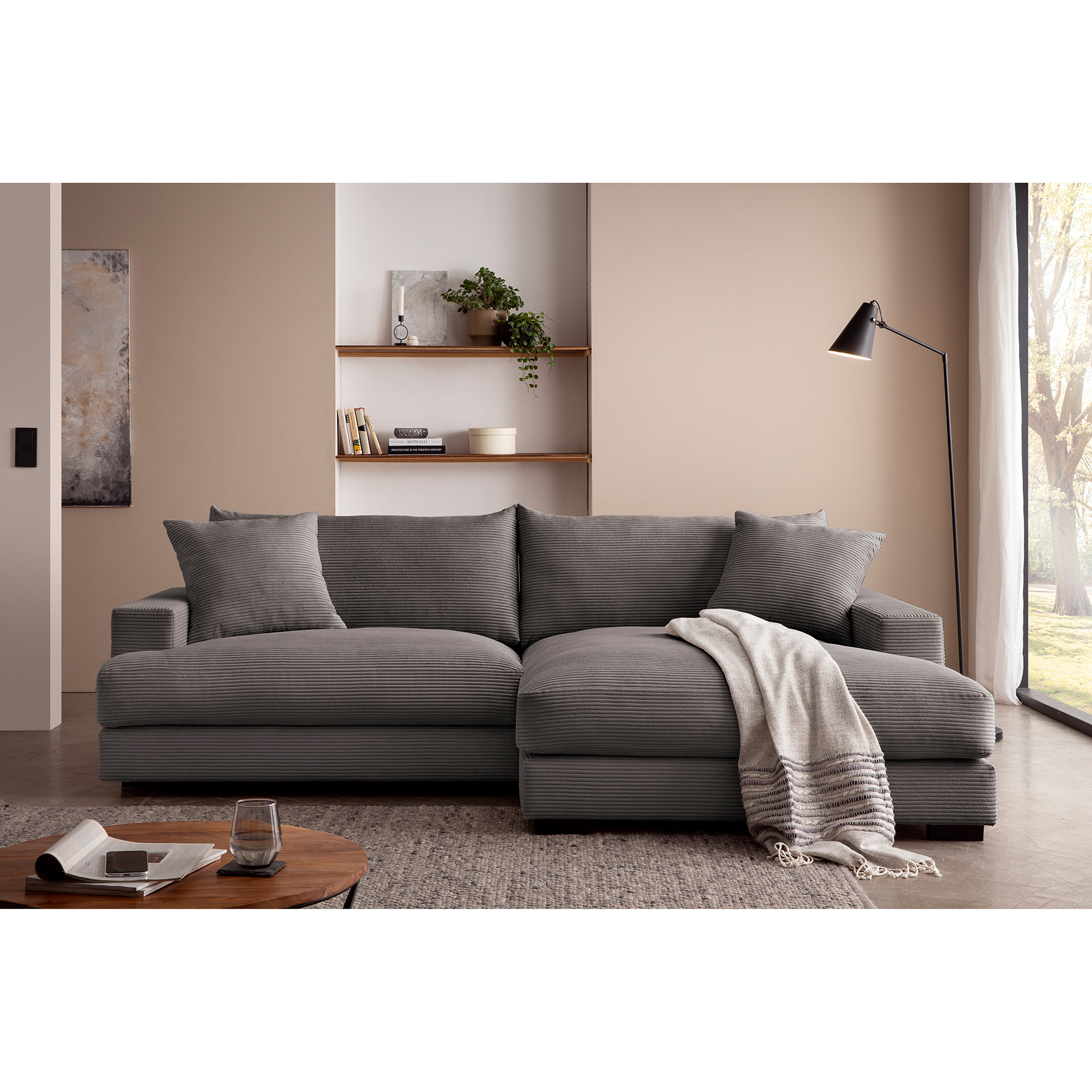 Ecksofa - ash - Cord - Recamiere rechts