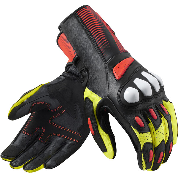 Rev'it - Gants Metis 2 Noir / Jaune fluo / Rouge fluo