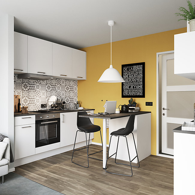 Bandeau de four Basalmita blanc l. 59,7 cm x H. 11,5 cm GoodHome