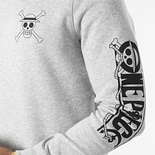 Sweat Crewneck Mugiwara Gris Chiné Noir