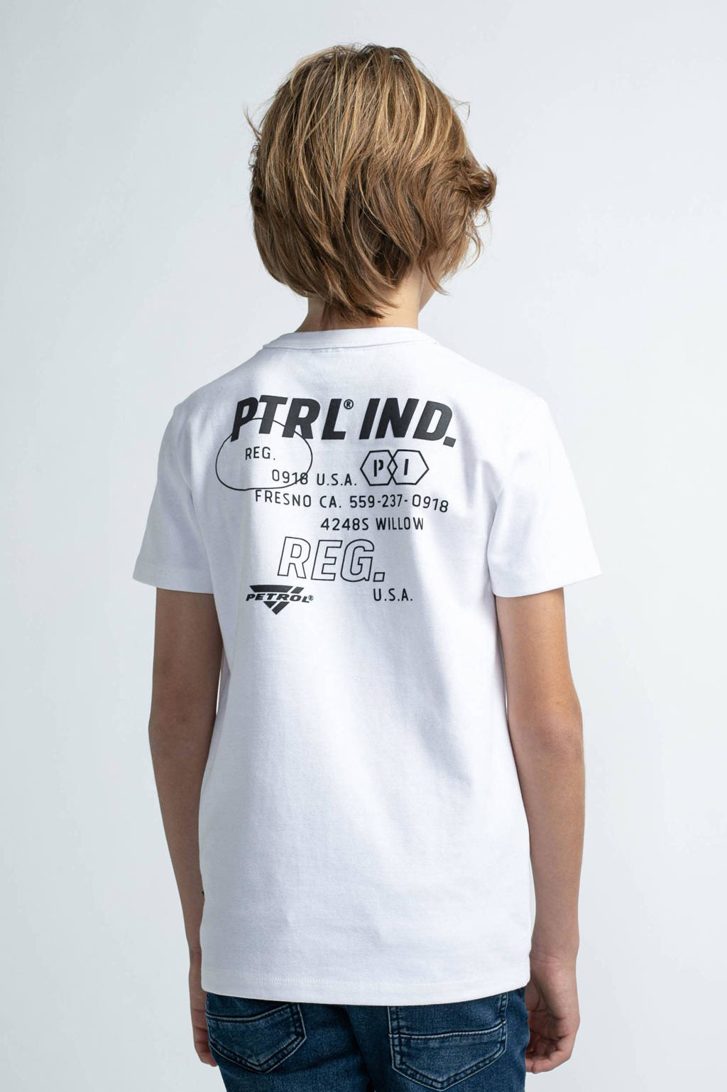 Petrol Industries T-shirt met printopdruk wit