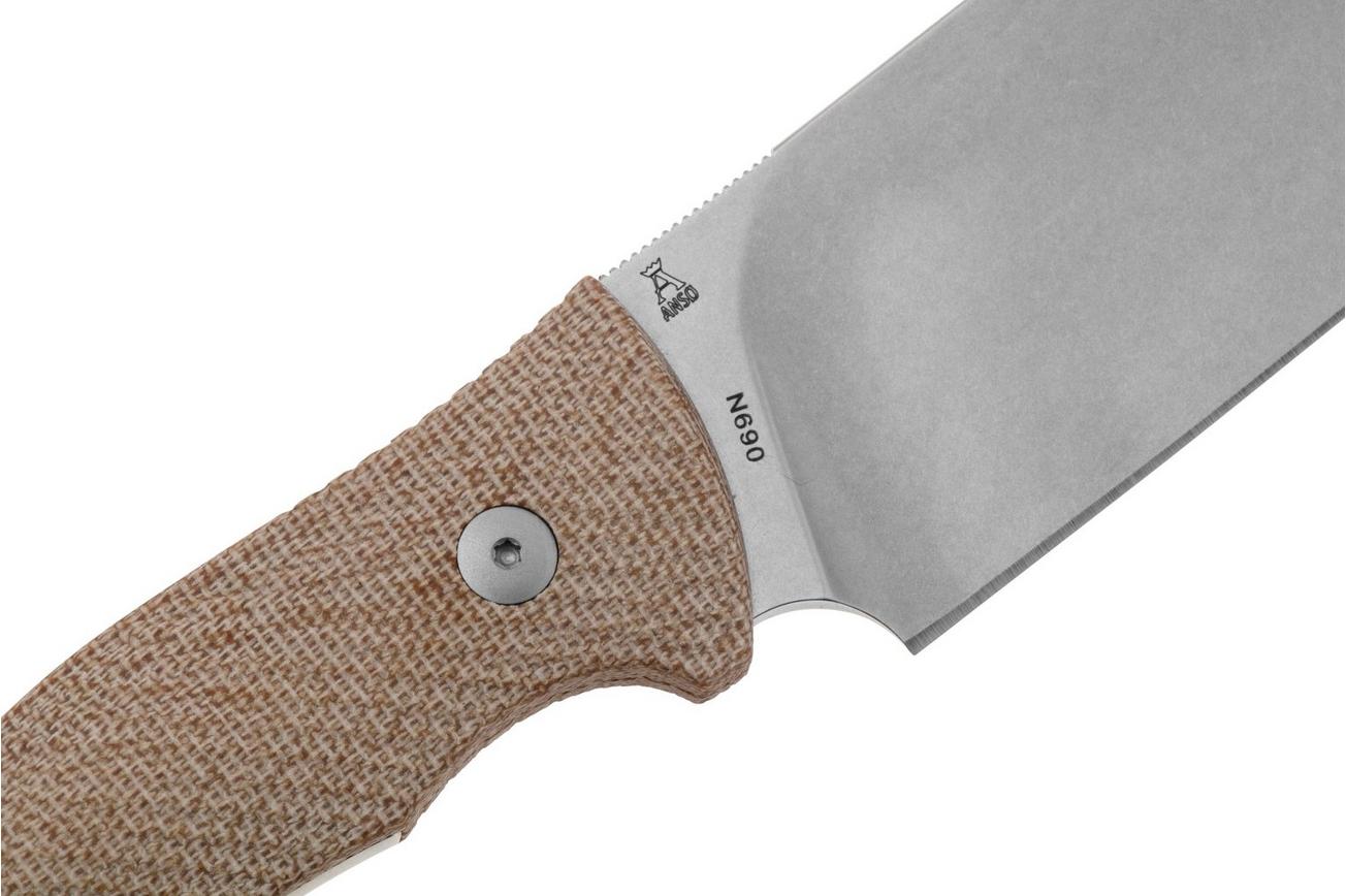 Viper Ranger VT4054CN Böhler N690, Natural Canvas Micarta, vaststaand mes
