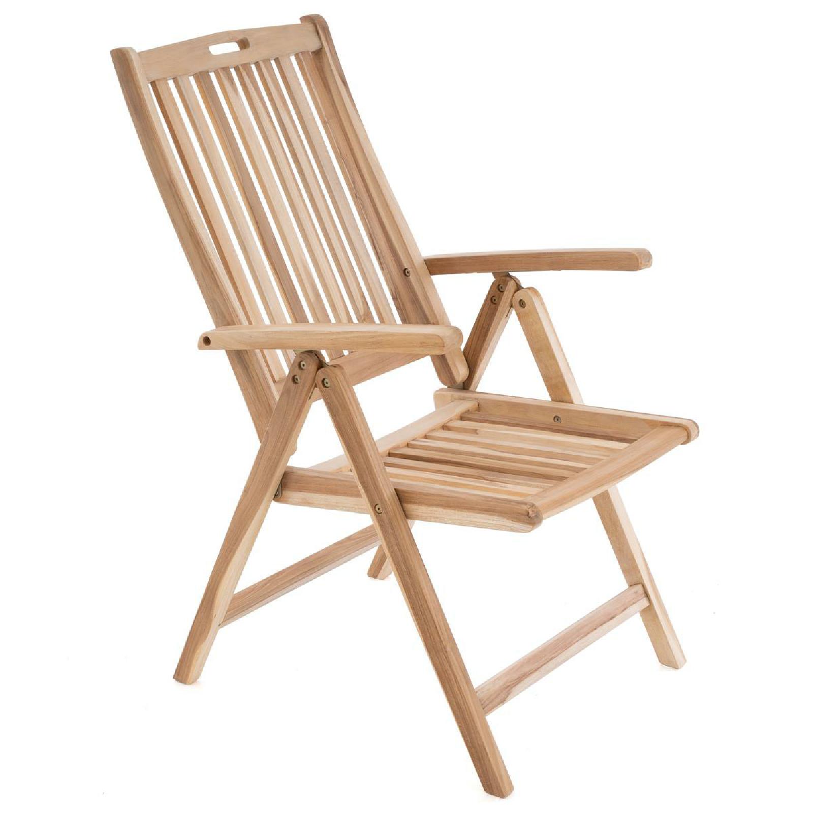 VCM Gartenstuhl Hochlehner Klappstuhl Holz Teak Outdoor