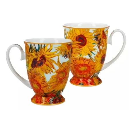 Carmani 2er Set Tassen Van Gogh Sonnenblumen 280 ml in Herzschachtel