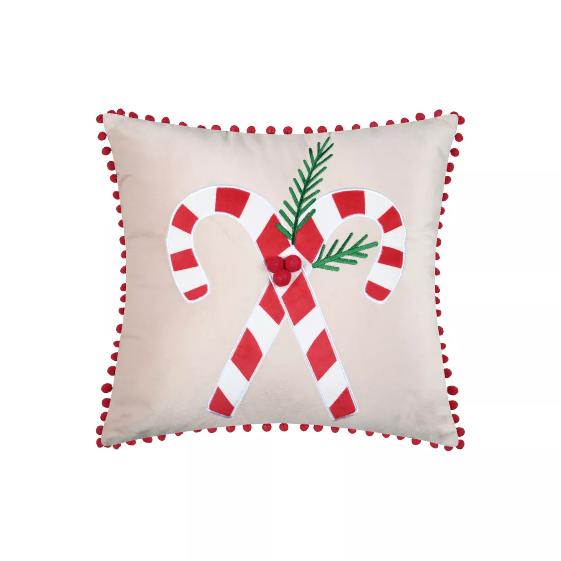 Coussin de Noël carré velours (45 x 45 cm) Lucien Rouge