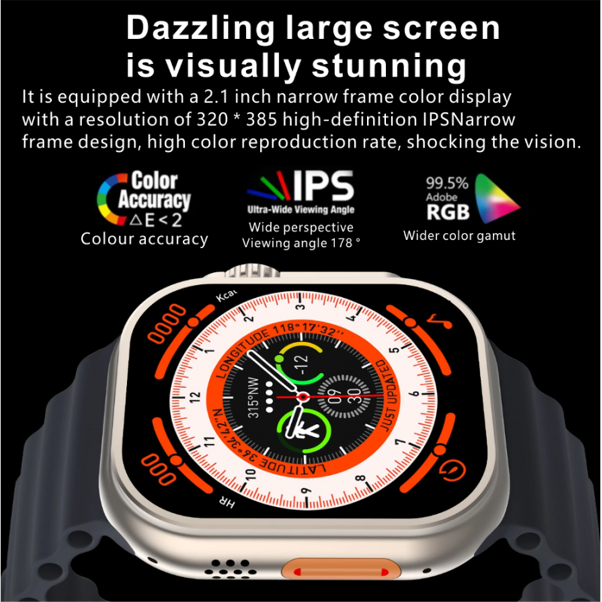 Smartwatch Smartek SW-ULT8 Unissex, Bluetooth, Chamadas, Carregamento sem fio