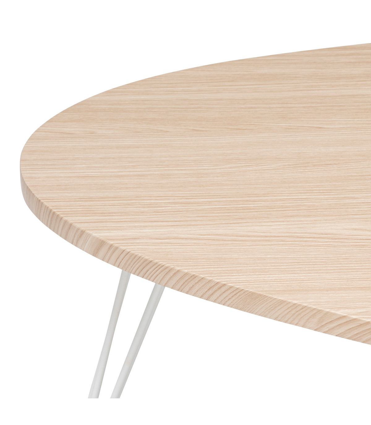 Table basse en bois et pieds en métal blanc 112 x 80 x h 40 cm
