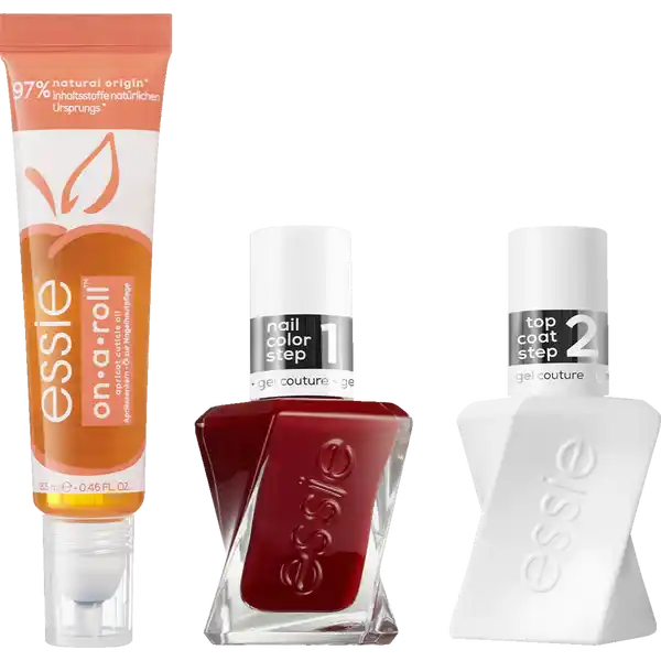 Nagellack Set gel couture top coat, gel couture 345 bubble only, on-a-roll Nagelöl