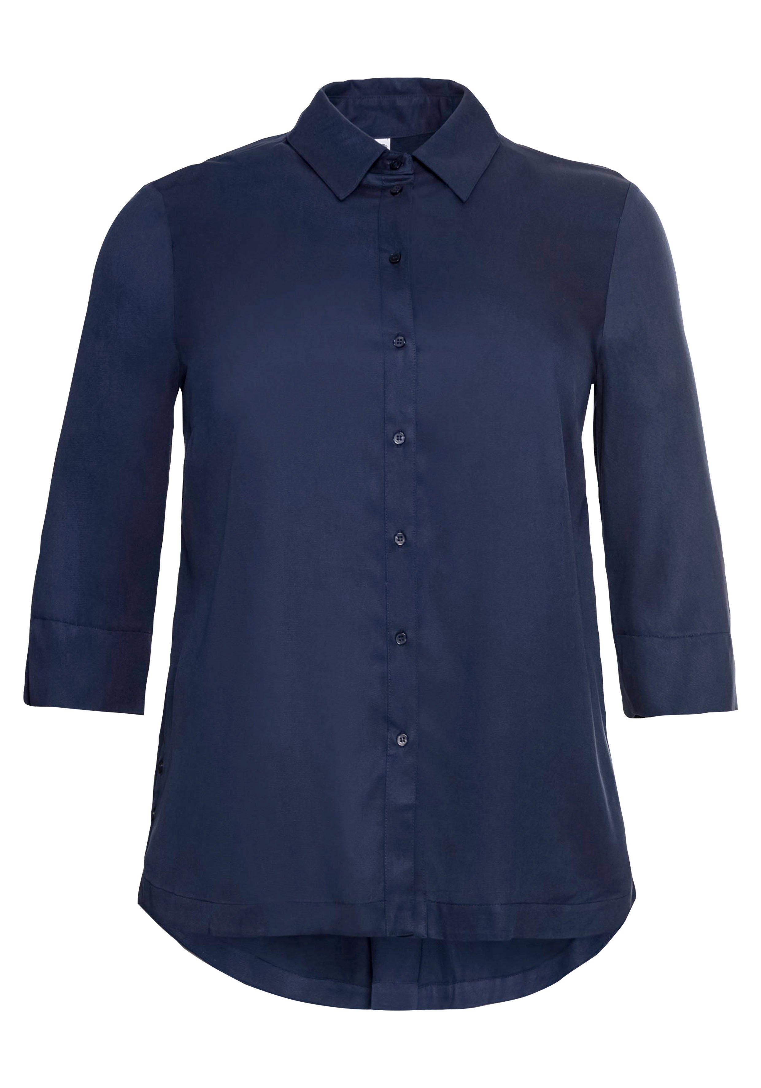 Bluse mit 3/4-Arm und verlängerter Rückenpartie