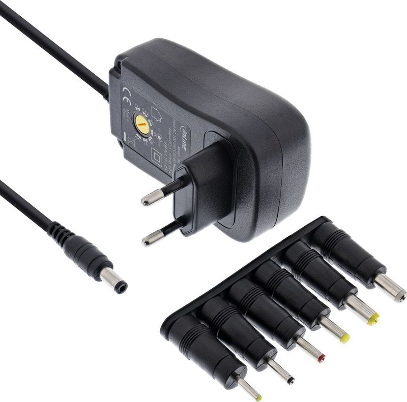 InLine - Universele Voedingsadapter - 3-12V - 30W - 7 Pluggen