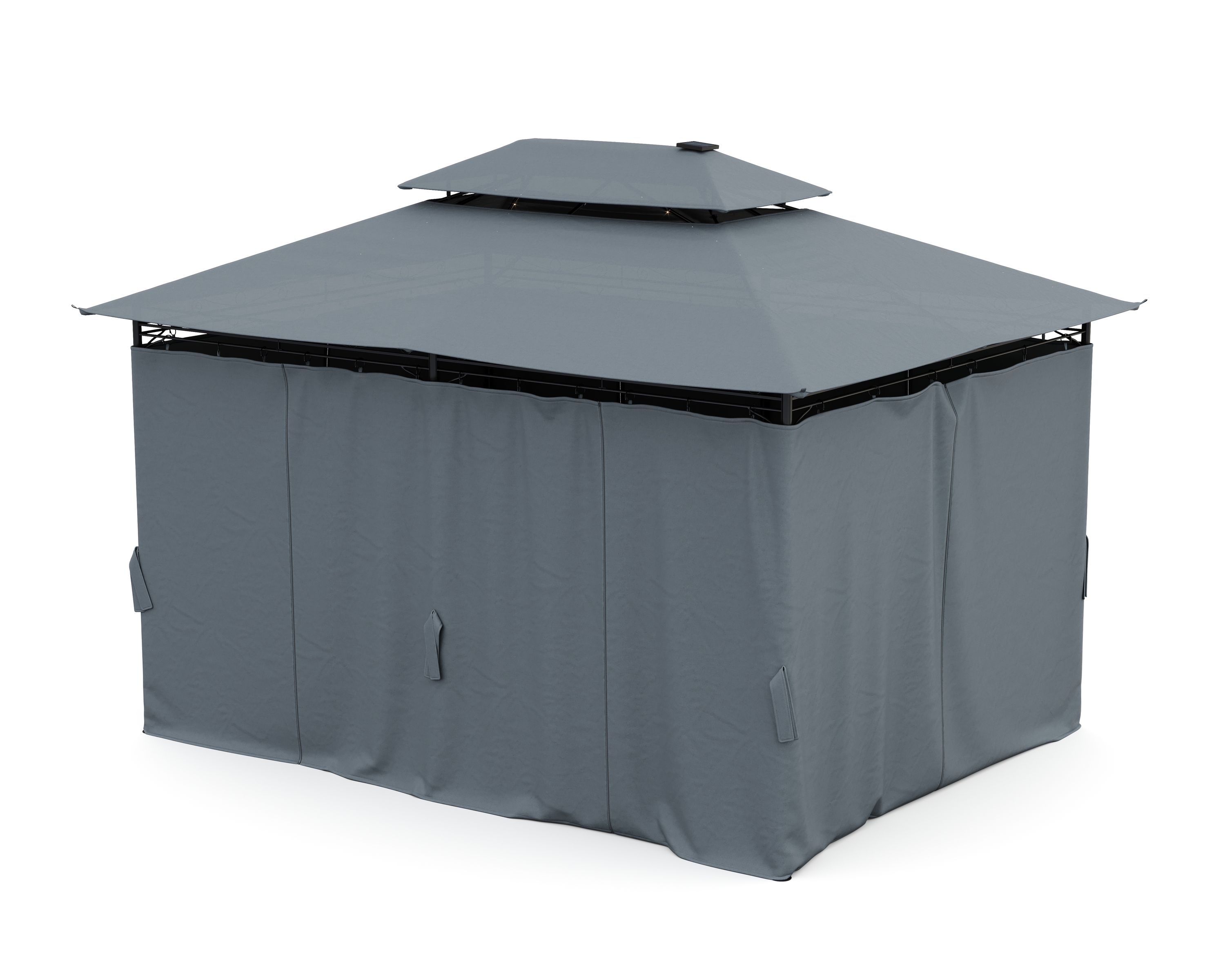 Gartenpavillon LED ROYAL 4 x 3 m grau