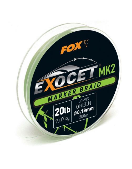 Fox Exocet Mk2 Marker Braid 0.18mm \/ 20lb X 300m  - Green - Voer accessoires - 300 m Groen