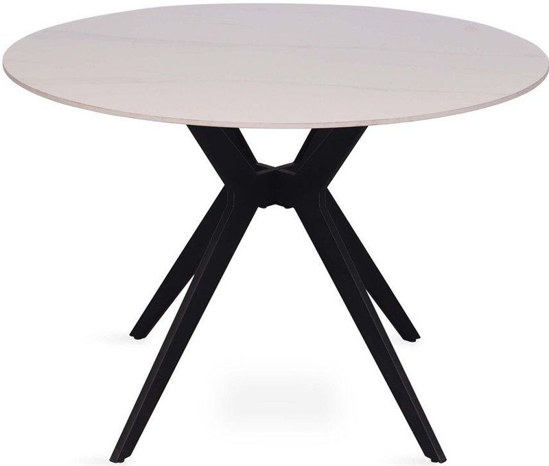 Apollo - Tafel - Rond - Glanzend Steen - Snow Wit