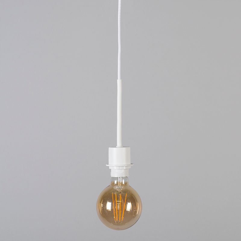 Moderne hanglamp wit met kap 45 cm zwart - Combi 1