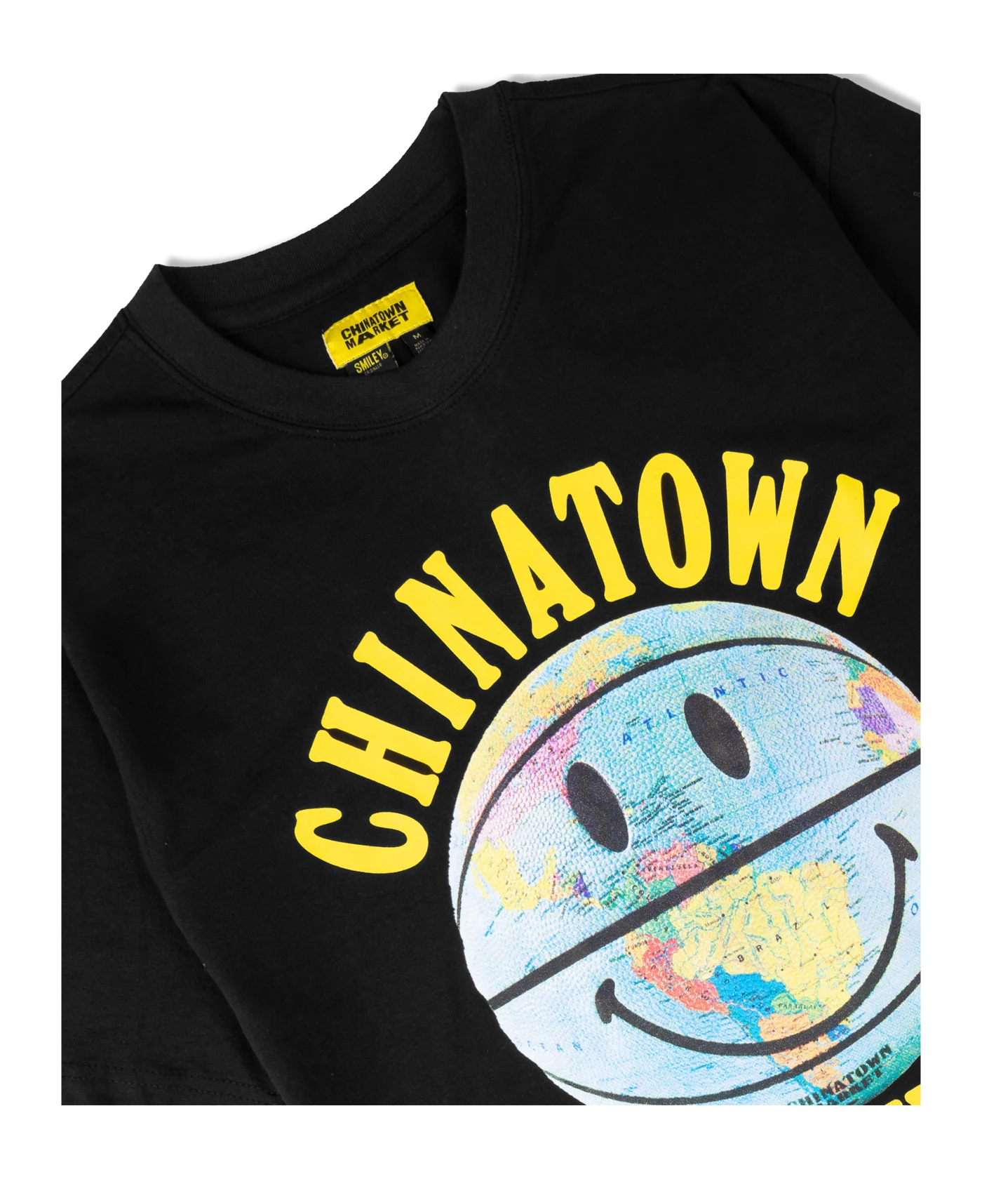Market Smiley Globe Ball T-Shirt Schwarz