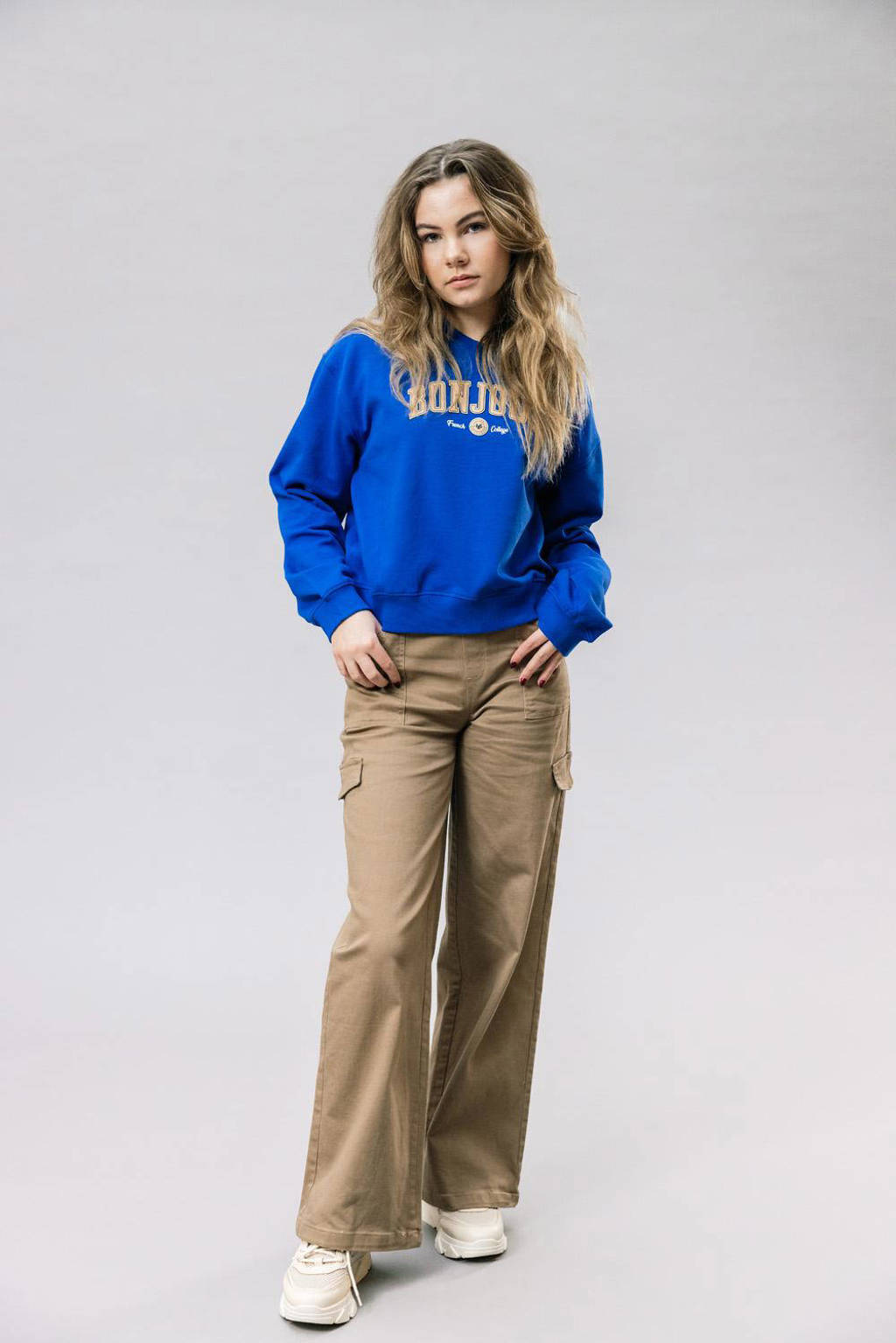 LOOXS high waist loose fit cargobroek capuccino
