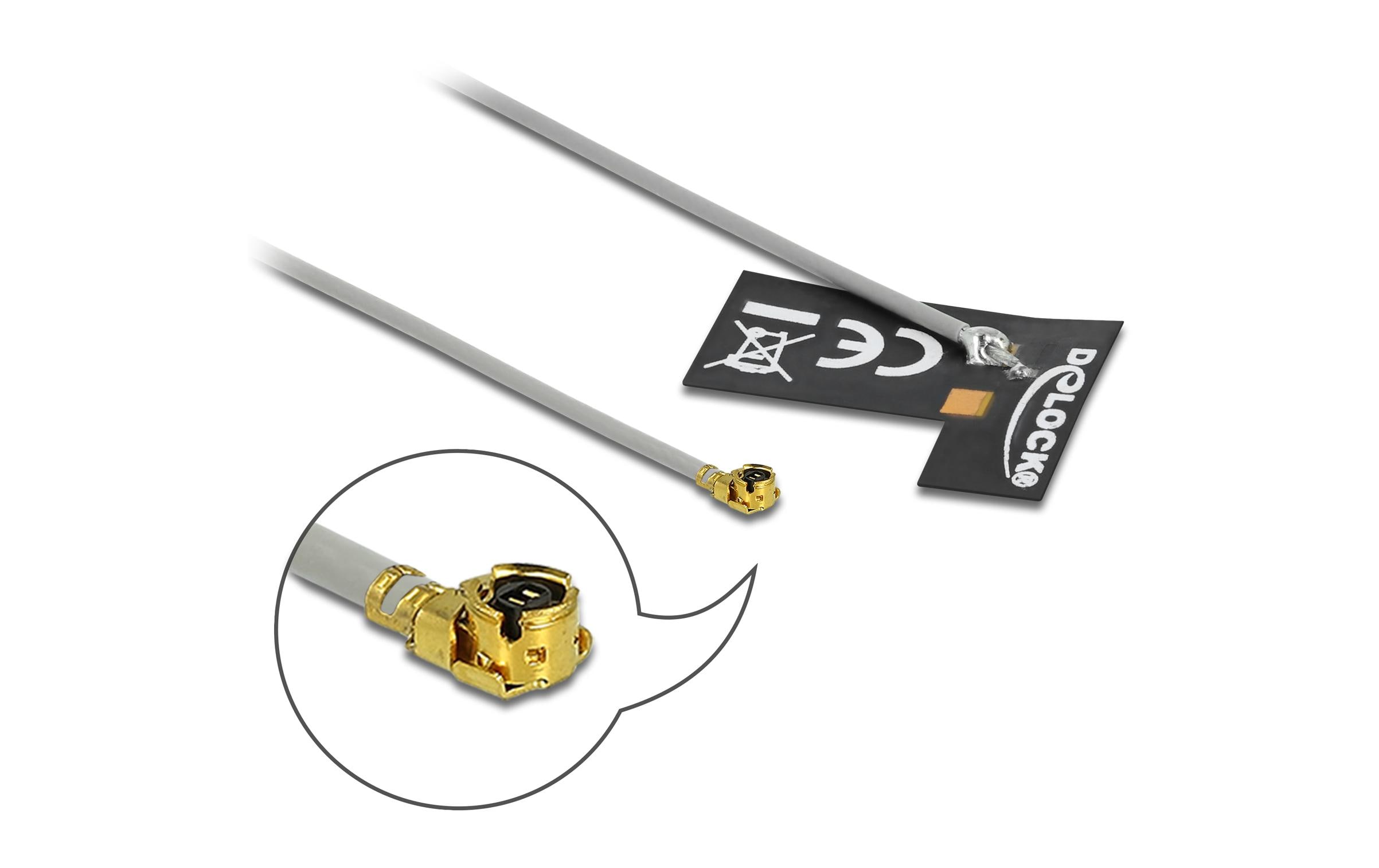 WLAN-Antenne 10 cm MHF I 2 dBi RundstrahlWLAN 802.11 b/g/n Antenne MHF I Stecker 2 dBi 1.13 10 cm FPC intern Klebemontage