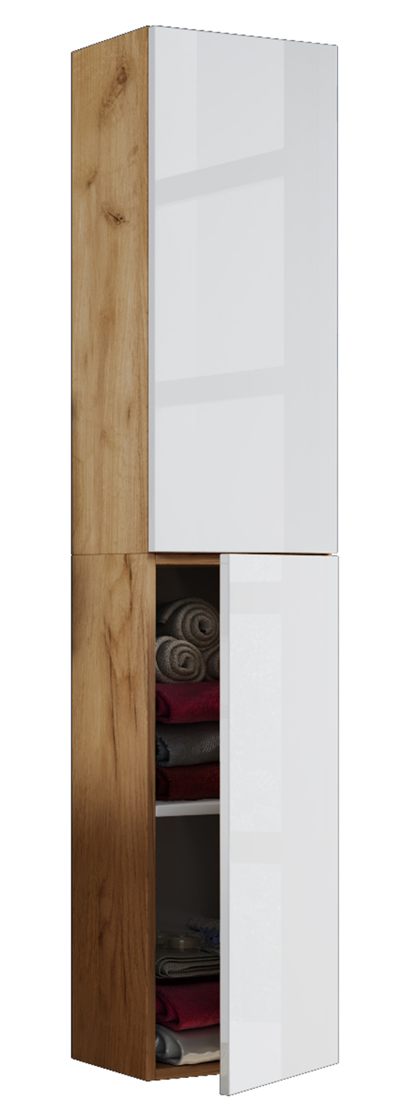 Hochschrank LENDAS - Honig Eiche-weiß - 33x150 cm