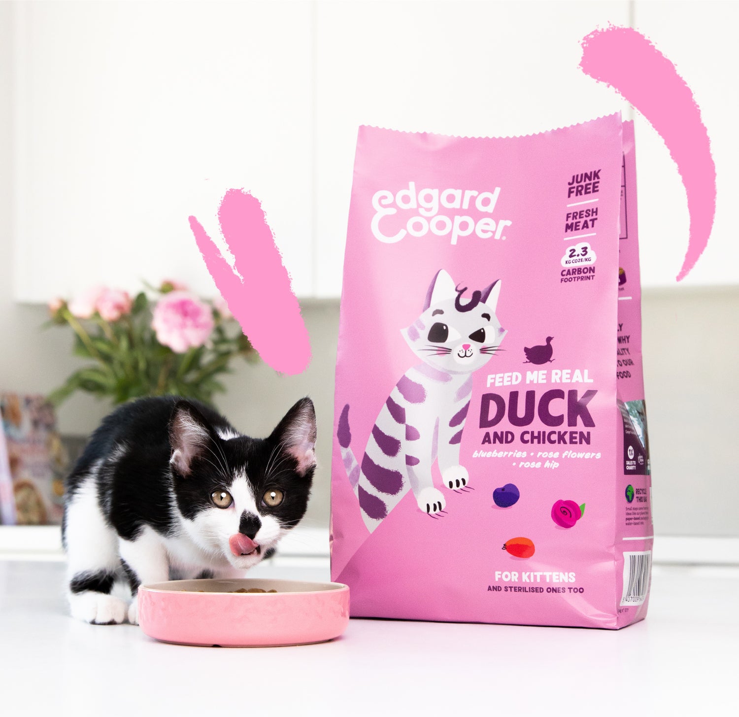 Edgard & Cooper kattenvoer eend/kip kitten 2 kg