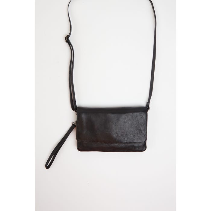 Veritas-Lederen schoudertas klein flap