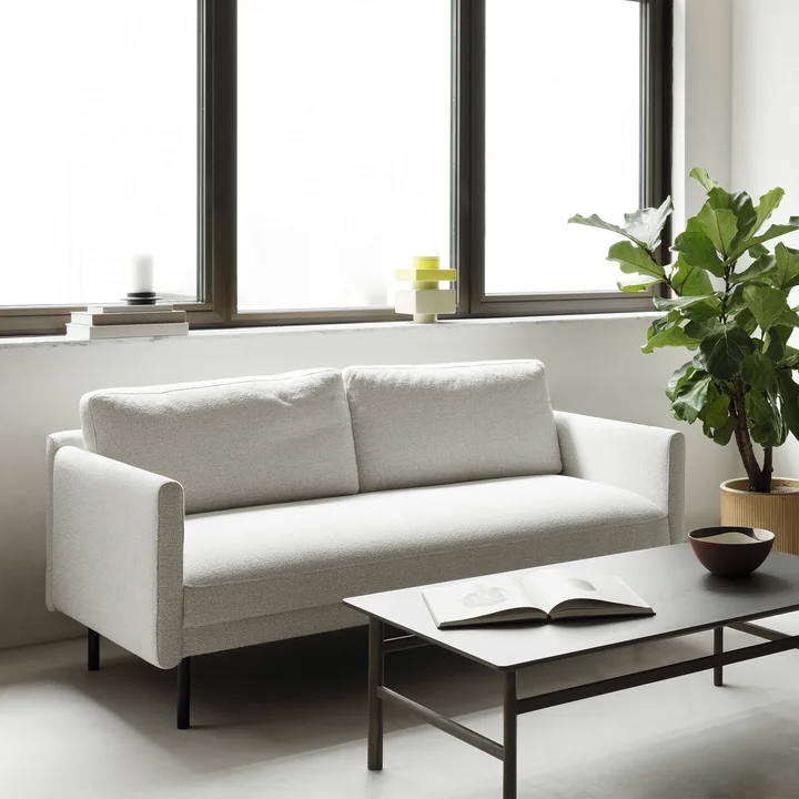 Normann Copenhagen - Rar 2-Sitzer Sofa, schwarz / Venezia off-white