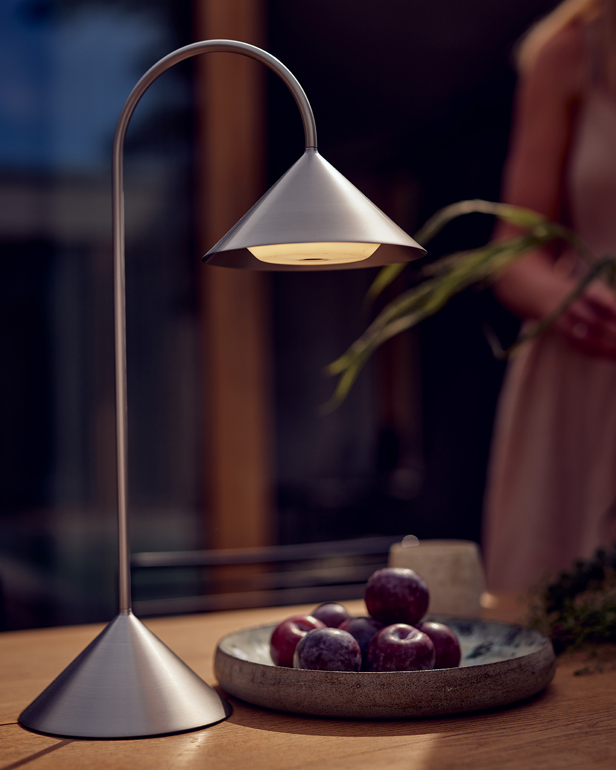 Tafellamp Grasp brushed stainless steel