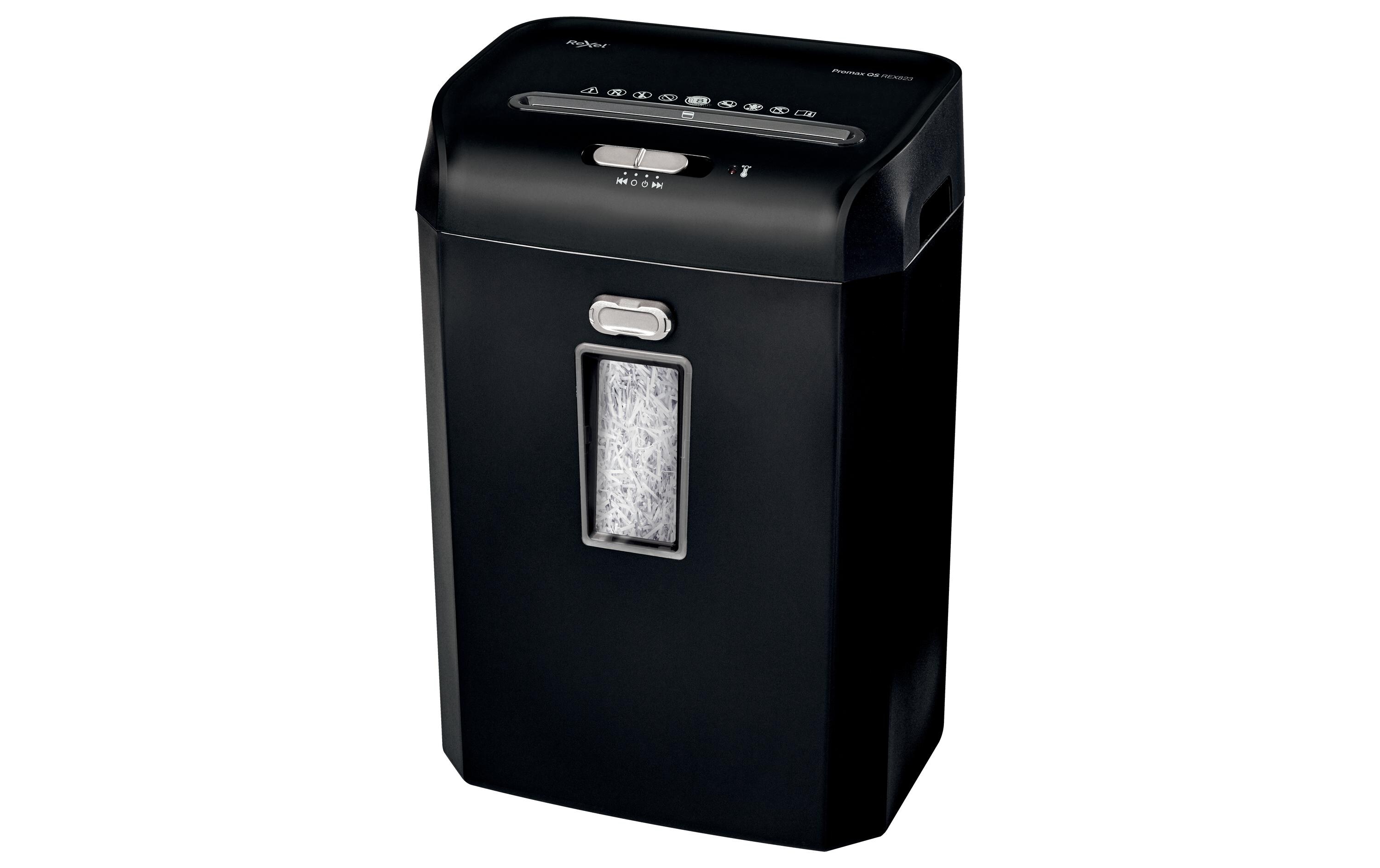 Aktenvernichter Promax QS REX823 P-4, 8 Seiten<br>Flüsterleiser Dokumentenvernichter mit Streifenschnitt
