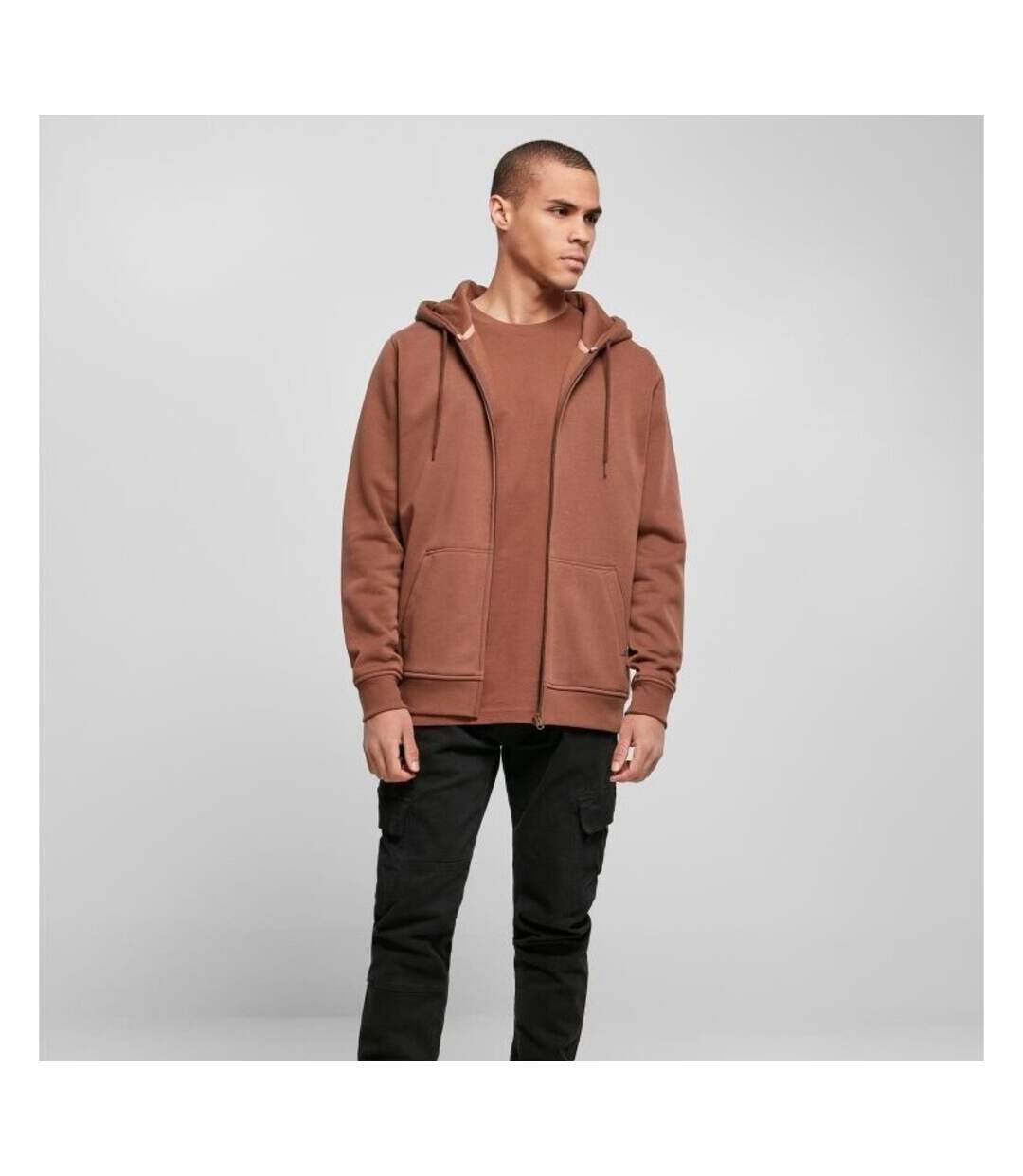 Build Your Brand - Sweat à capuche zippé - Hommes (Gris foncé) - UTRW5680