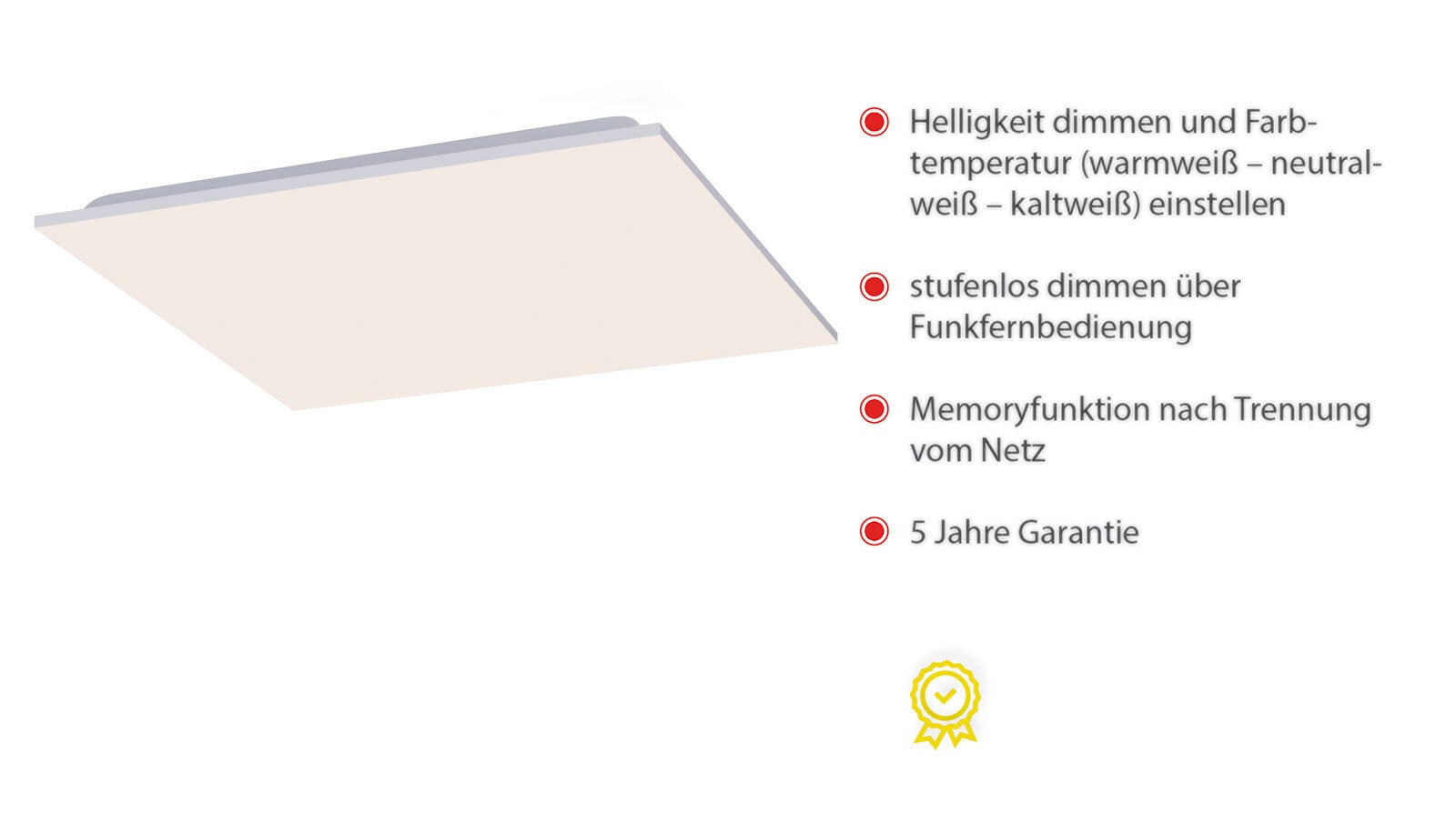 LED-Deckenleuchte Canvas 60x60x7,2 cm weiß