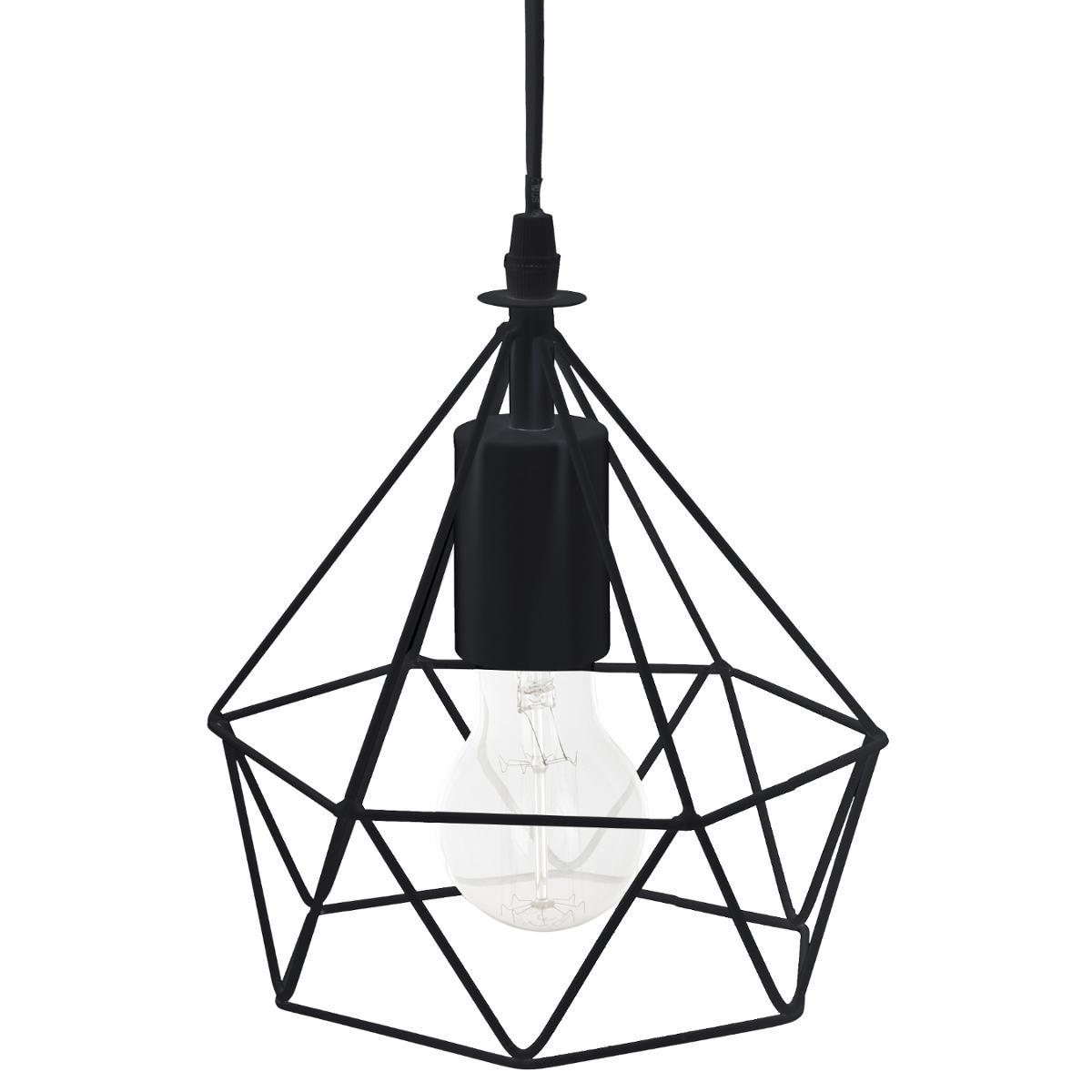 SUSPENSION METAL FILAIRE NOIR D.19X22CM
