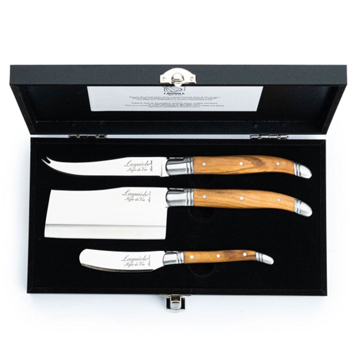 Laguiole Ostekniver 3 stk, oliventre