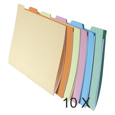 Exacompta Super 210 - Paquet de 10 x 6 chemises compartiments à onglets pour dossiers suspendus tiroir