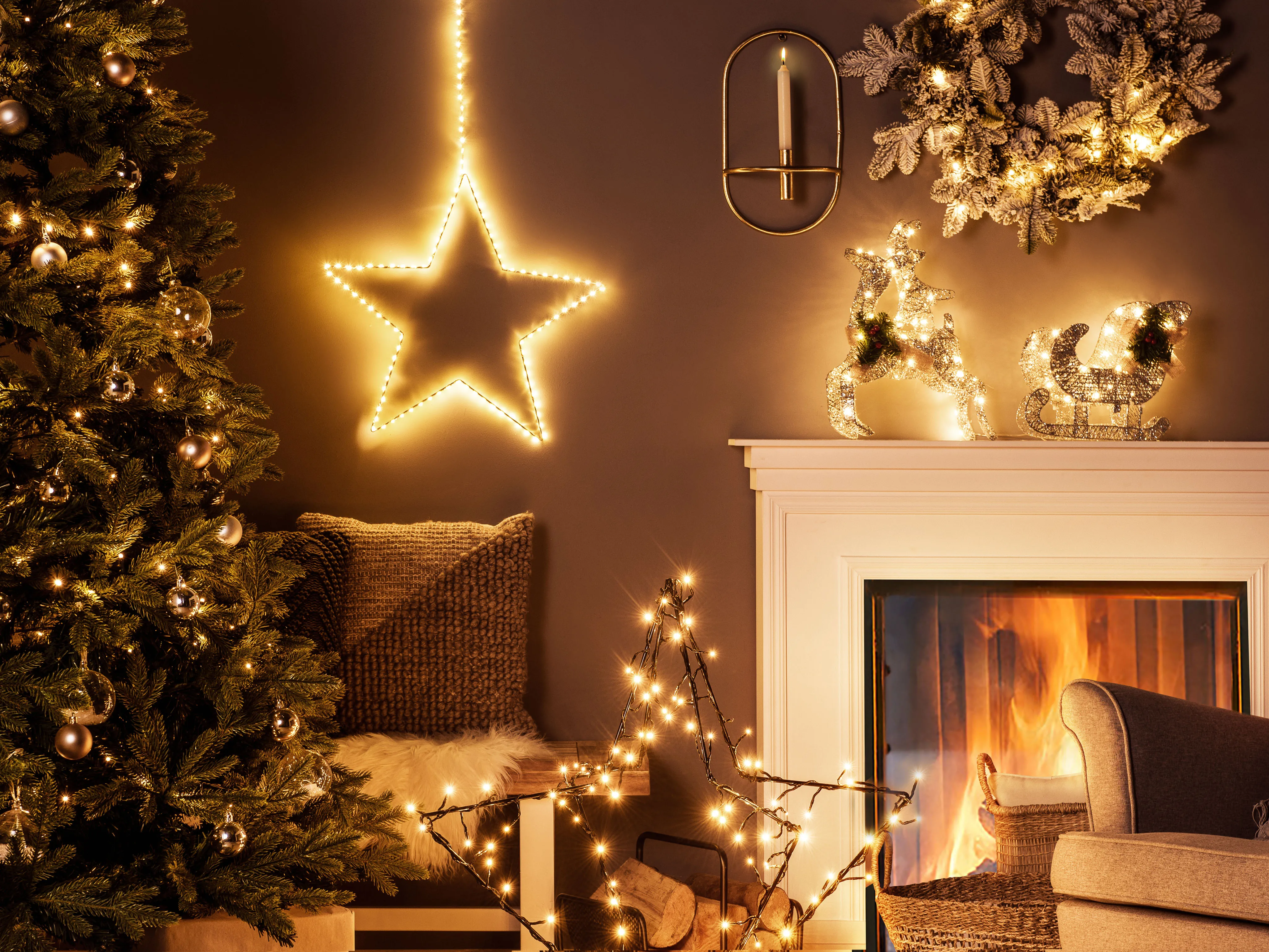 Buitendecoratie LED ENODAK Rendier 41 cm Zilver