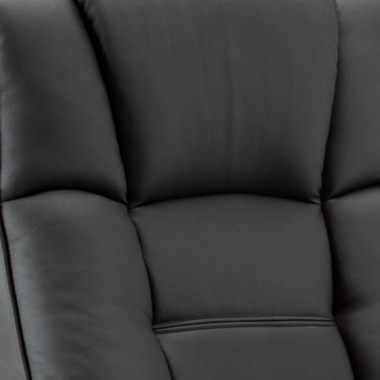 M MCombo M MComboRelaxsessel mit Hocker, 360°drehbarer Fernsehsessel mit Liegefunktion, bis 120 Kg belastbarer TV-Sessel, moderner Ruhesessel für Wohnzimmer, Kunstleder, 9019 (Schwarz-Kunstleder)