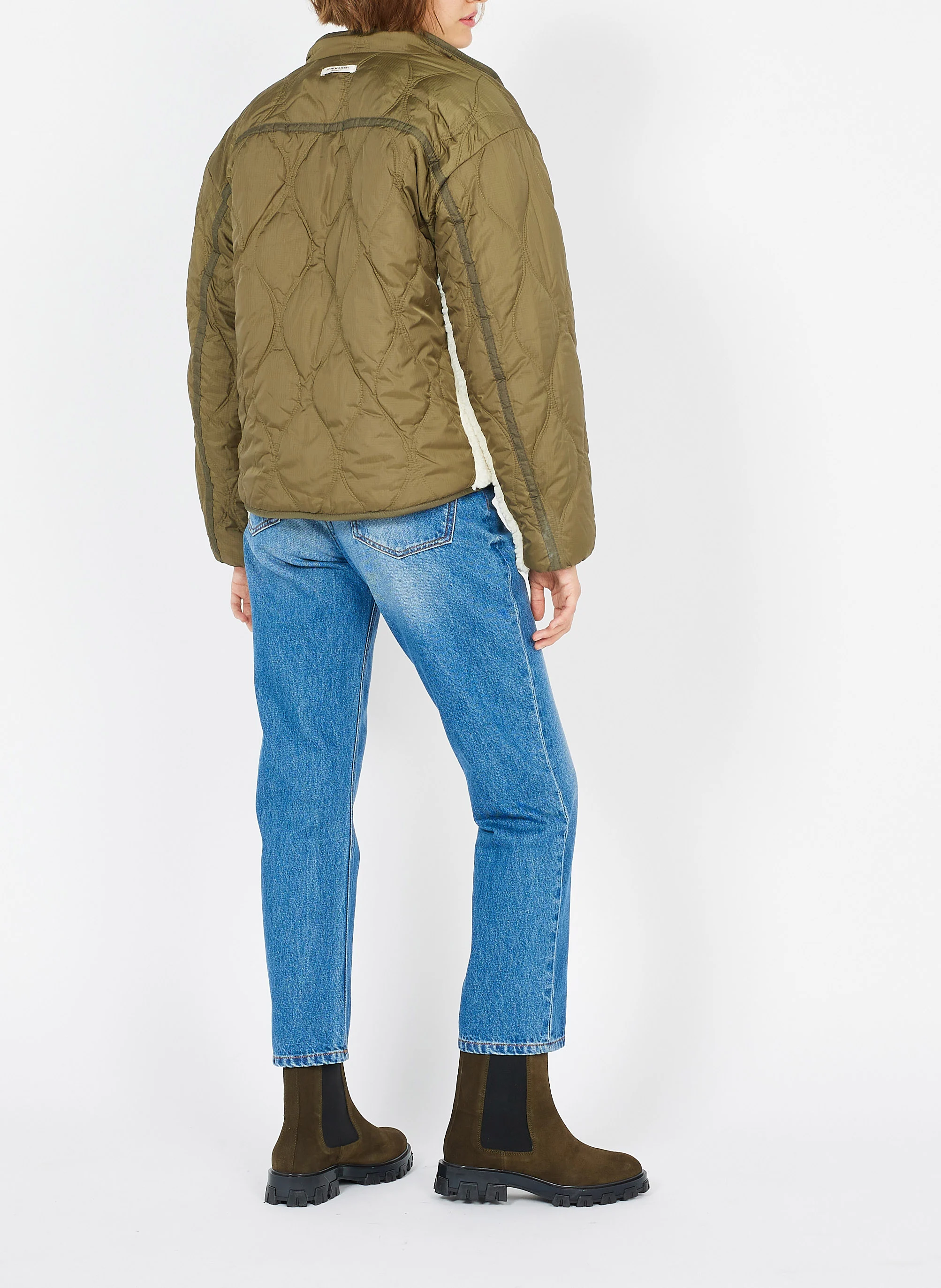 LAURELL - Bottines plates en cuir velours | Vert