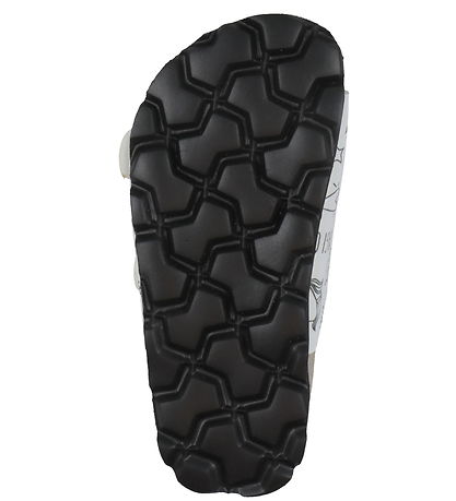 Superfit Sandalen - Fussbettpantoffel - Weiß/Schwarz m. Print