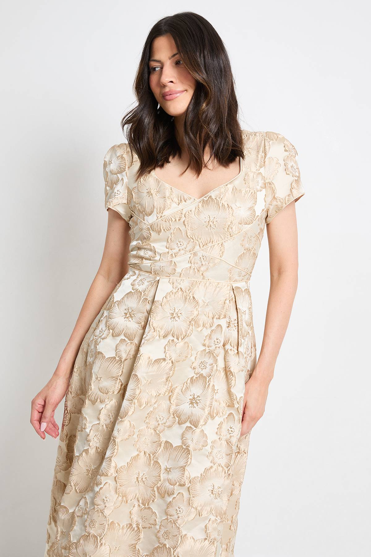 Wallis Robe Midi En Jacquard Avec Détails De Coutures