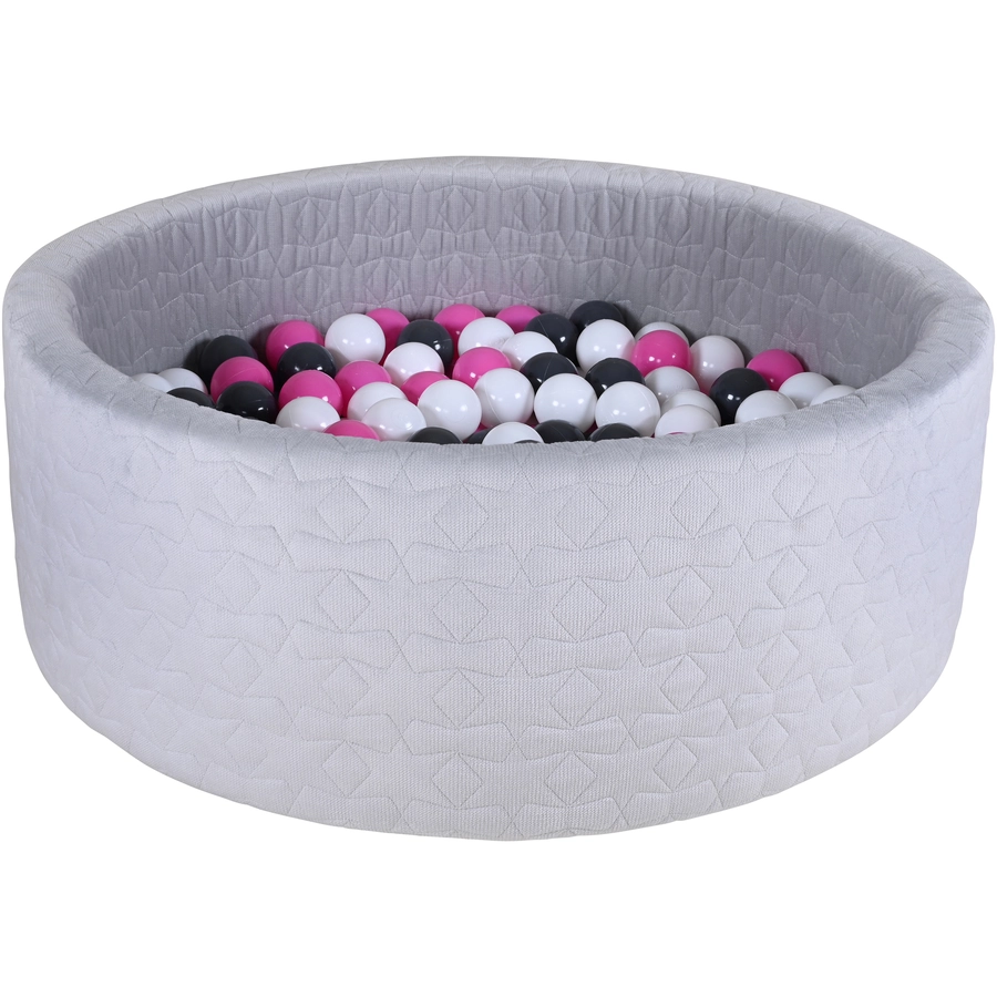 knorr toys® Bällebad soft - Cosy geo grey - 300 balls cremegreyrose grau