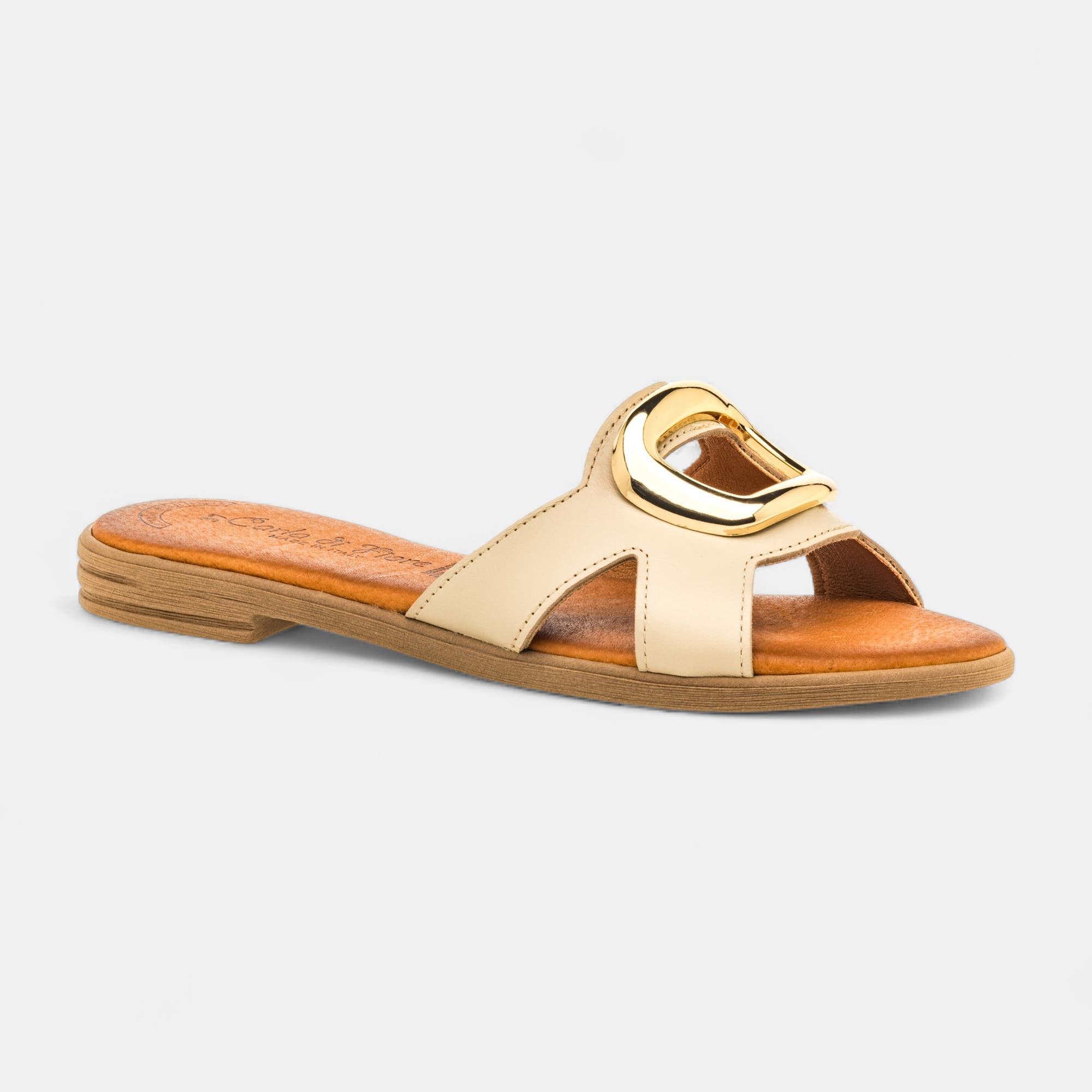 Mules Femme en cuir beige